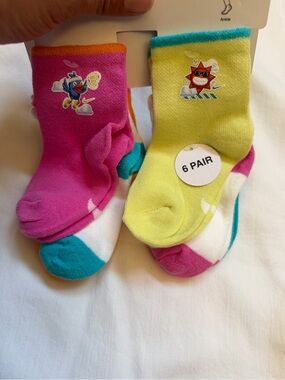 Nike Kids 6-Pair Ankle Socks - Pink, Lime & Teal Accents